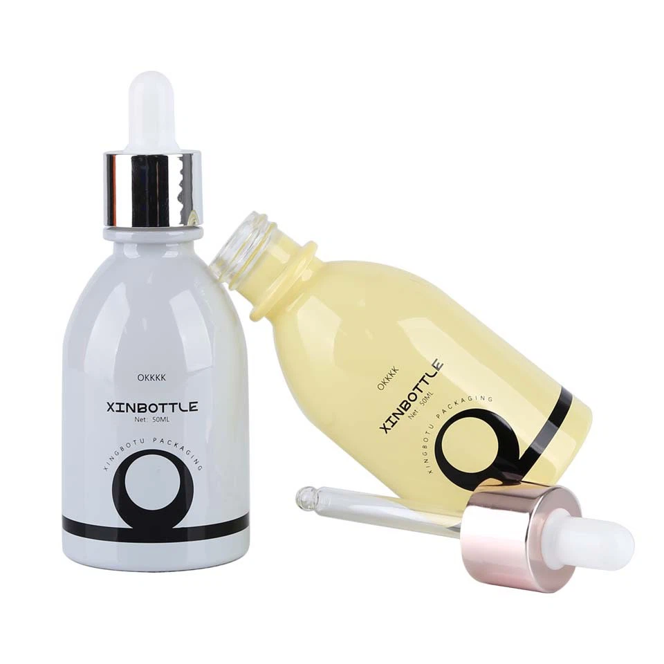 Round Glass Dropper Bottle Customized High-End Quality Exquisite Cosmetic Packaging