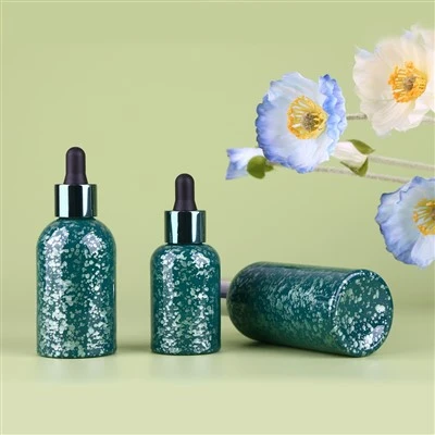 30 ml anpassad glasdroppflaska med stor kapacitet Rund design screentryck kosmetisk glasbehållare